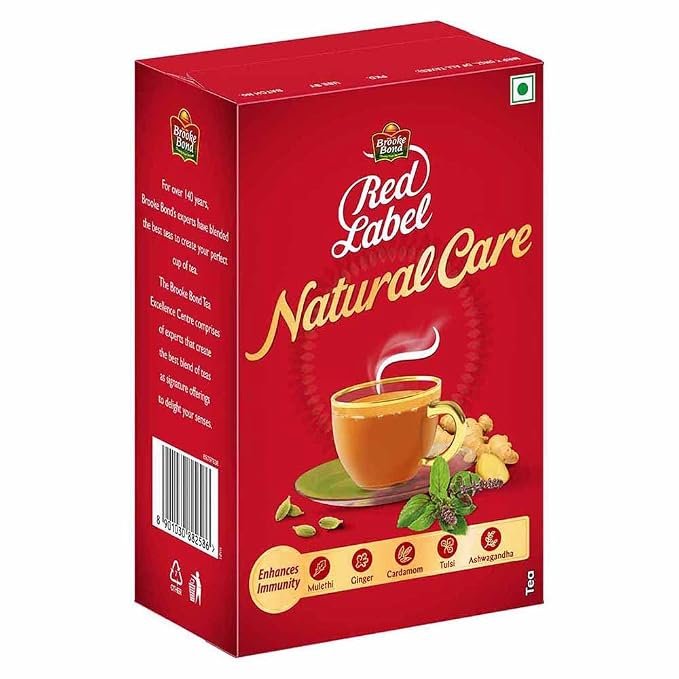 Brooke Bond Red Label, Natural Care Tea with 3X more Immunity, 500g, for Immunity Support, Contains Five Ingredients, Clinically Proven Immunity Support, for Men and Women, 1